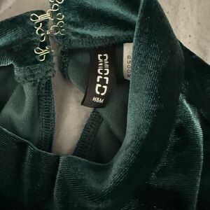 H&M Teal Velvet Women's Cowl Neck Sweater